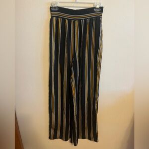 Black Striped Wide Leg Pant